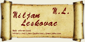Miljan Leskovac vizit kartica